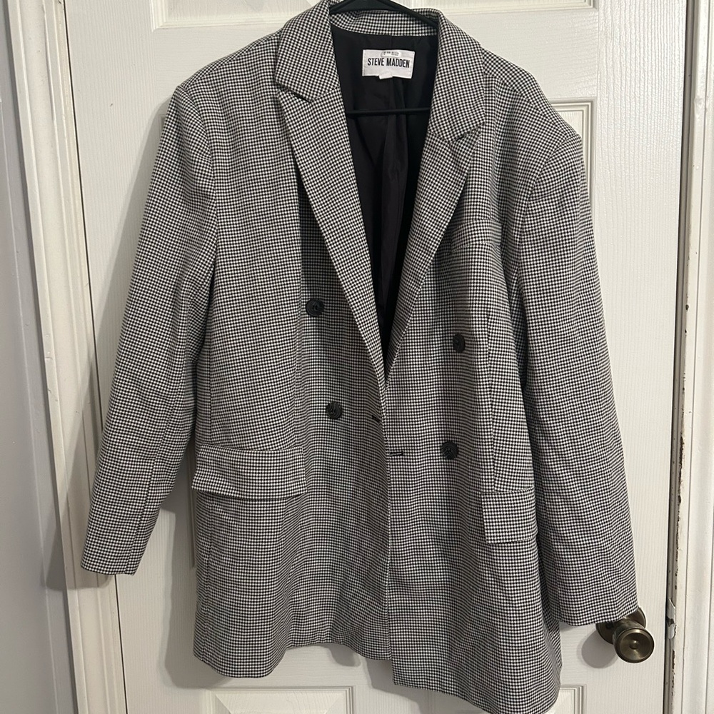 Steve Madden Monochrome Checkered Blazer
